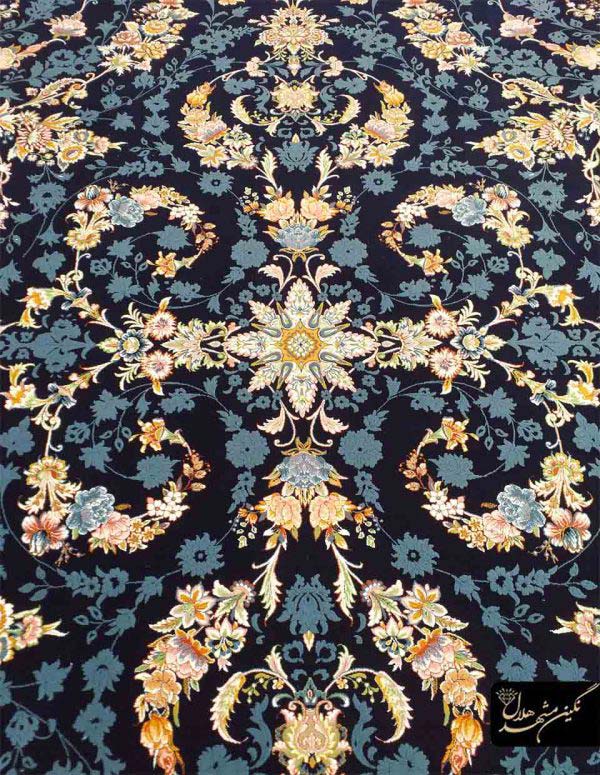 فرش ماشینی کاشان نقشه حریر مهتاب