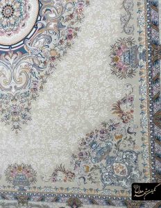 فرش کاشان طرح افشان رونیا آبی 1200 شانه