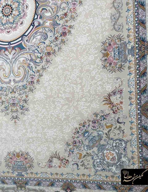 فرش کاشان طرح افشان رونیا آبی 1200 شانه