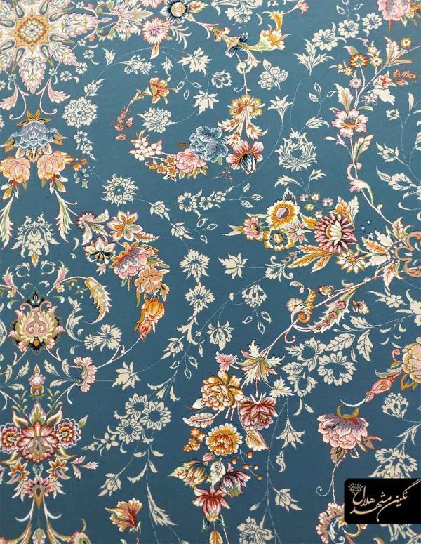 فرش ۱۲۰۰ شانه مشهد طرح افشان حریر مهتاب