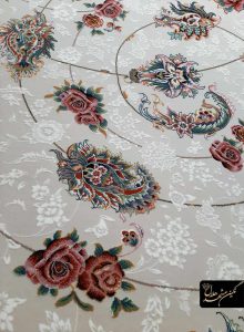 فرش افشان کرم گلسرخ