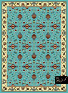 گلیم فرش ماشینی طرح افشان زمینه آبی