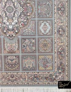 فرش خشتی کجال نقره ای 8 رنگ