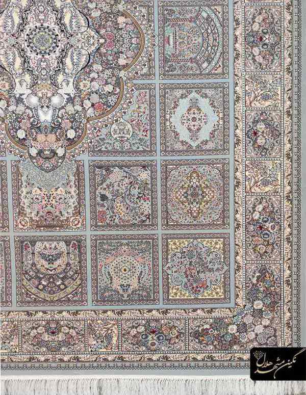 فرش خشتی کجال نقره ای 8 رنگ