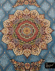 فرش 700 شانه زیمنه فیروزه ای
