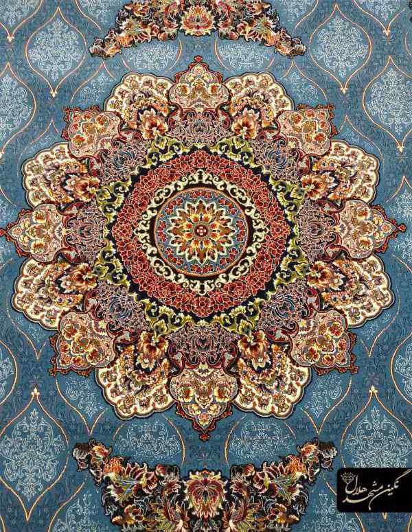 فرش 700 شانه زیمنه فیروزه ای