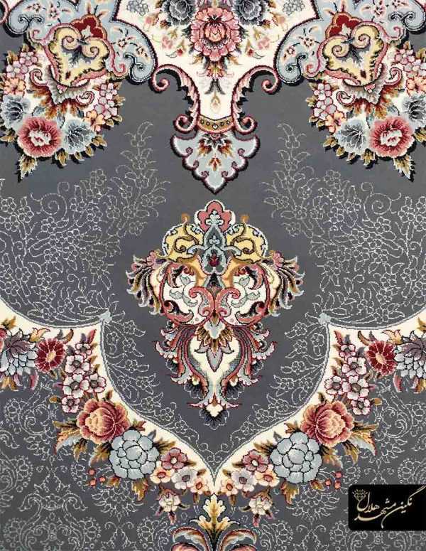 فرش هفتصد شانه نیلا زمینه دلفینی