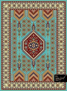 گلیم دستباف طرح نقش لوزی مشبک