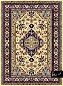 گلیم فرش کاشان طرح قشقایی کرم