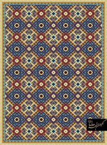 گلیم ماشینی کاشان طرح فانتزی زمینه بژ