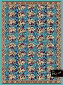 نقشه گلیم طرح گل 9 متری