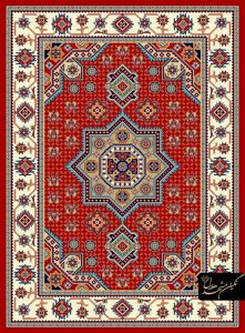 گلیم سنتی 9 متری زمینه لاکی