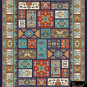 گلیم فرش فانتزی ماشینی طرح خشتی