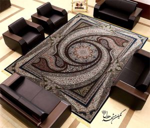 فرش ماشینی 8 رنگ کهکشان سرمه ای