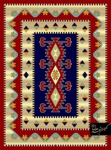 نقشه گلیم سنتی سرمه ای