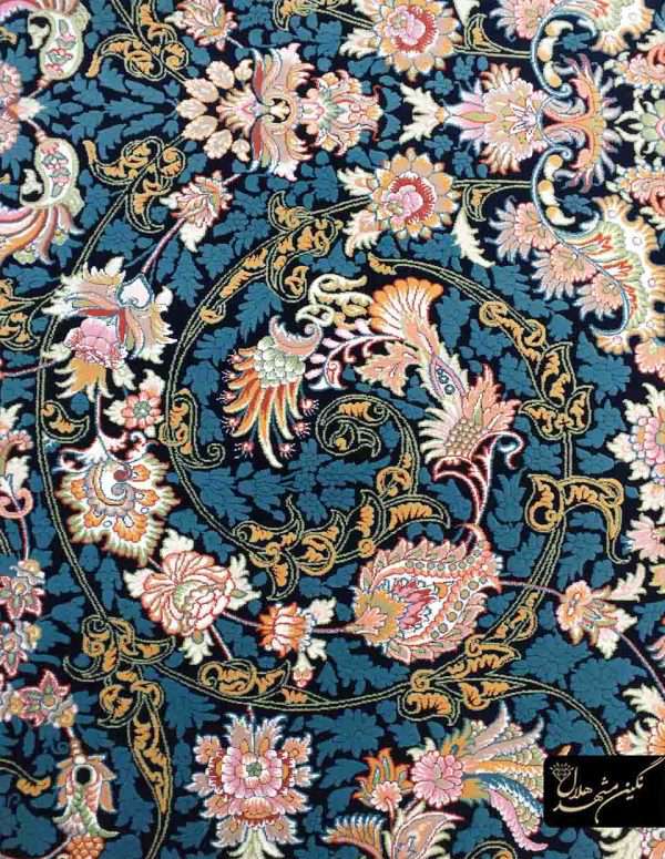 فرش 700 شانه برجسته افشان زرین سرمه ای