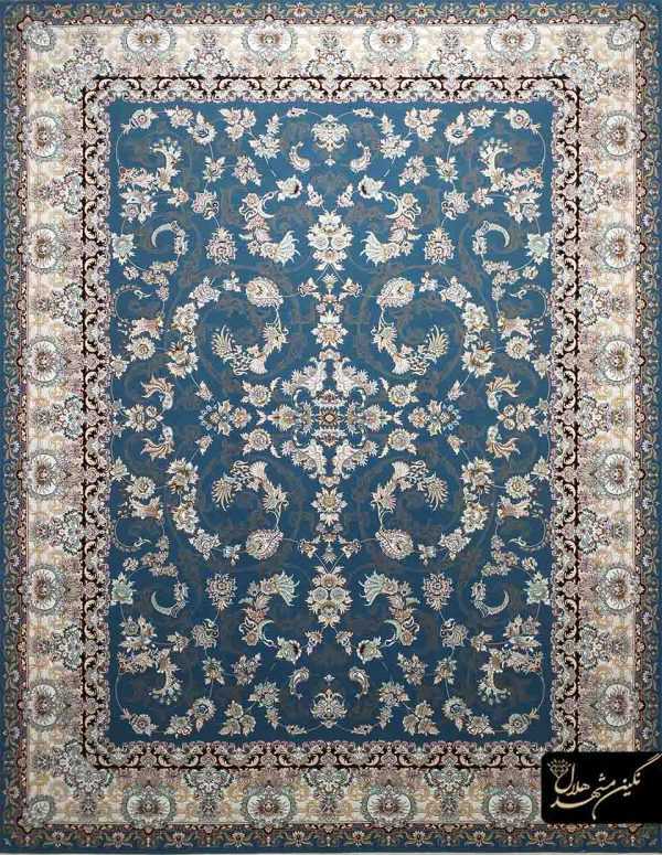 فرش نگین مشهد طرح افشان سرمه ای