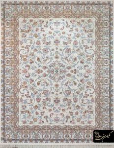 فرش 700 شانه برجسته افشان زرین زمینه سفید