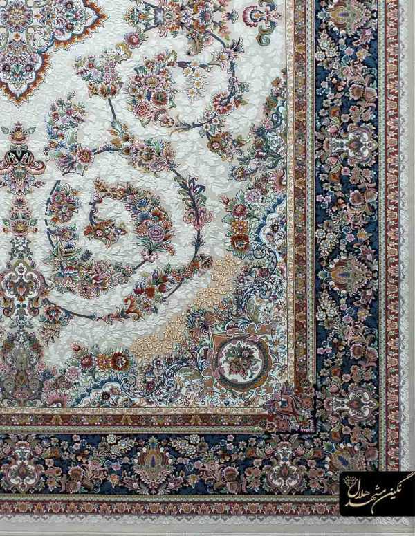 فرش تمام اکریلیک مینا زمینه کرم