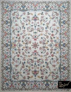 فرش طرح گل پری هفتصد شانه با تراکم بالا