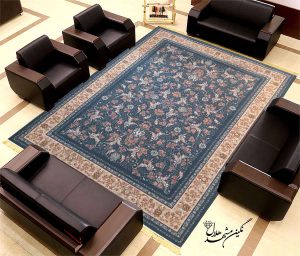 فرش 700 شانه افشان درباری آبی