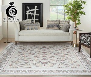 فرش 700 شانه طرح درباری زمینه آبی