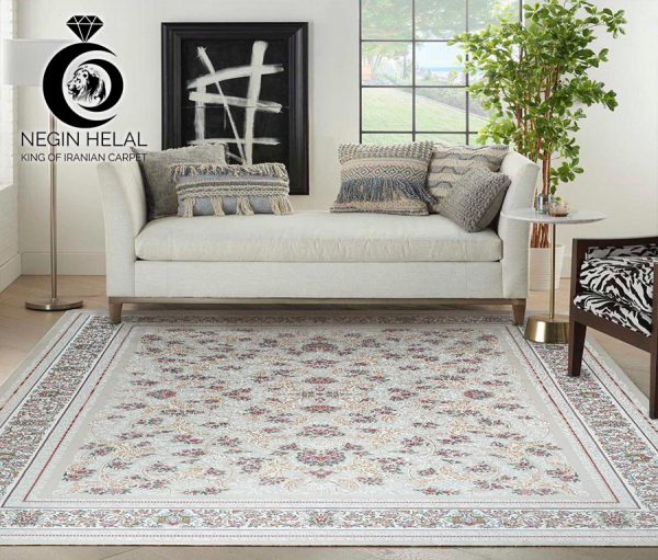 فرش 700 شانه طرح درباری زمینه آبی