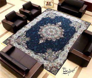 فرش 700 شانه برجسته طرح سیروان سرمه ای