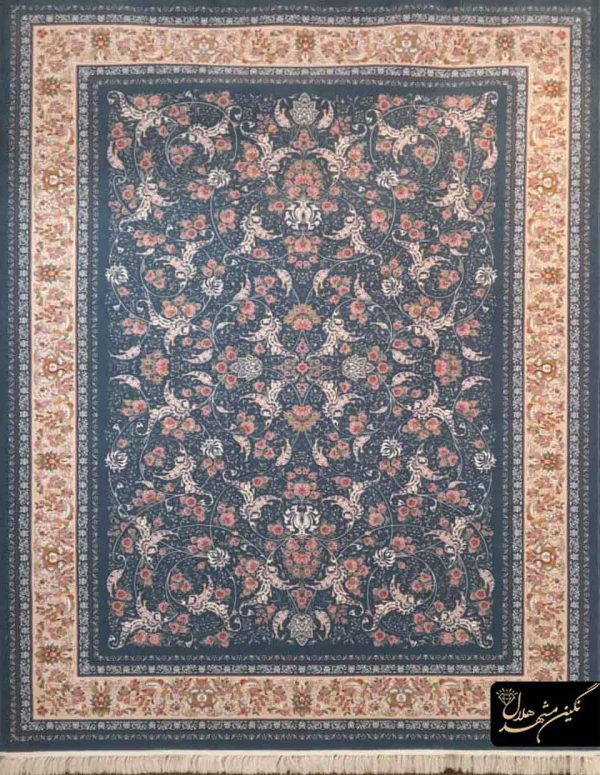 فرش 700 شانه افشان درباری آبی