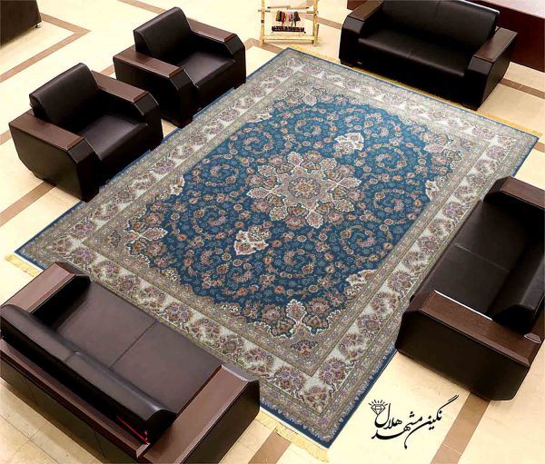 فرش طاها 700 شانه برجسته زمینه آبی