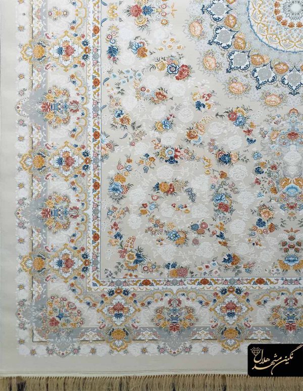 فرش زرد و طوسی artia