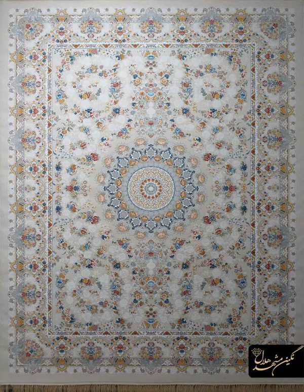 فرش هلال کاشان طرح آرتیا دلفینی