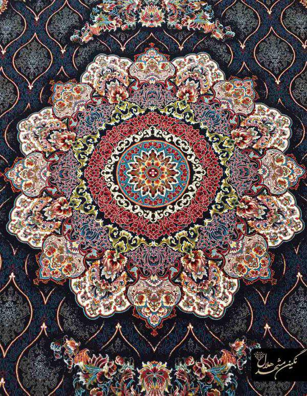 فرش 700 شانه نیوشا سرمه ای نگین مشهد هلال