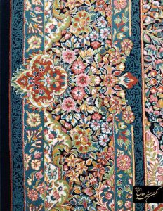 فرش طرح اطلس سرمه ای 700 شانه