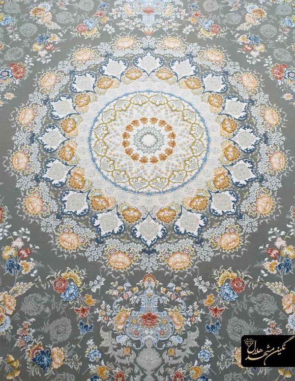 فرش گل برجسته زمینه آبی مدل آرتیا