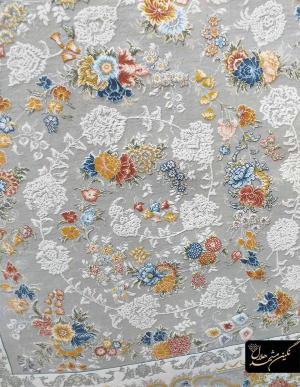 فرش ماشینی هزار شانه گلبرجسته طرح آرتیا