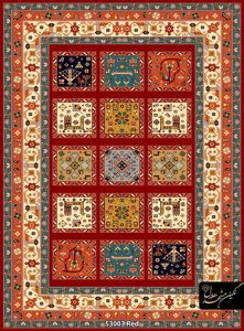 گبه نگین مشهد طرح چهارخونه رنگ زمینه روناسی