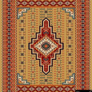 گبه ماشینی طرح اصیل کاشان رنگ بژ