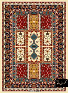 گبه نگین مشهد طرح خشتی رنگ زمینه کرم