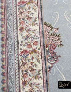 فرش طرح آماندا زمینه نقره ای