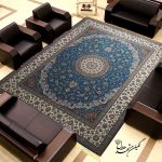 فرش توران هفتصد شانه زمینه آبی