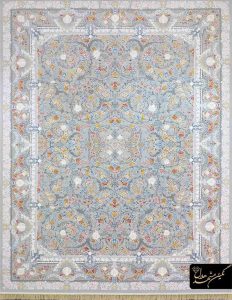 فرش 1000 شانه افشان زمینه نقره ای