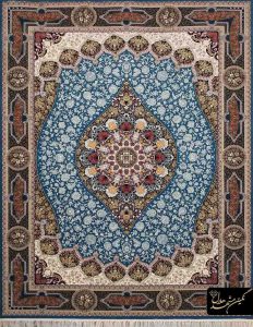 فرش زمینه آبی 700 شانه نگین هلال