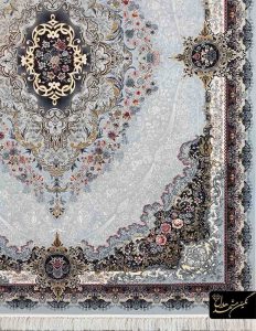 فرش پرنیان زمینه نقره ای 700 شانه آکریلیک
