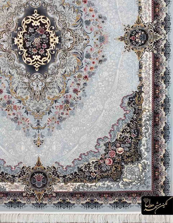 فرش پرنیان زمینه نقره ای 700 شانه آکریلیک