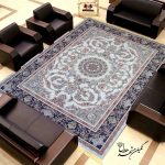 فرش حاشیه سرمه ای طرح ترنم 1200 شانه