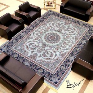 فرش حاشیه سرمه ای طرح ترنم 1200 شانه