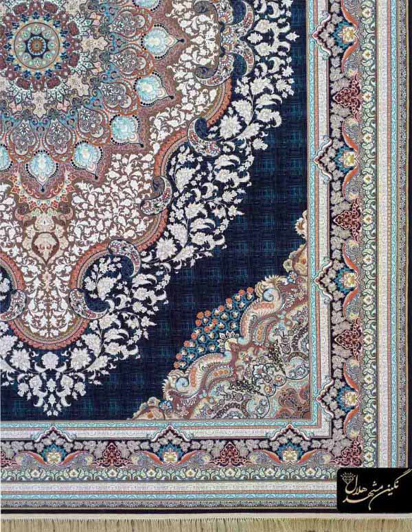 فرش گلوریا زمینه سرمه ای 1200 شانه