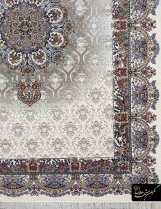 فرش ماشینی کرم طرح اطلسی