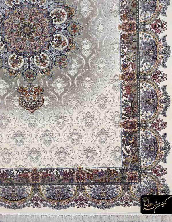 فرش ماشینی کرم طرح اطلسی